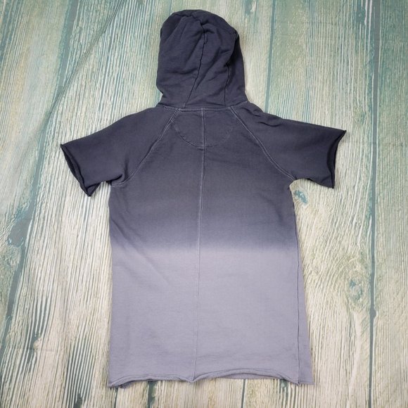HUDSON KIDS ombre grey short sleeves hooded top - Picture 2 of 6